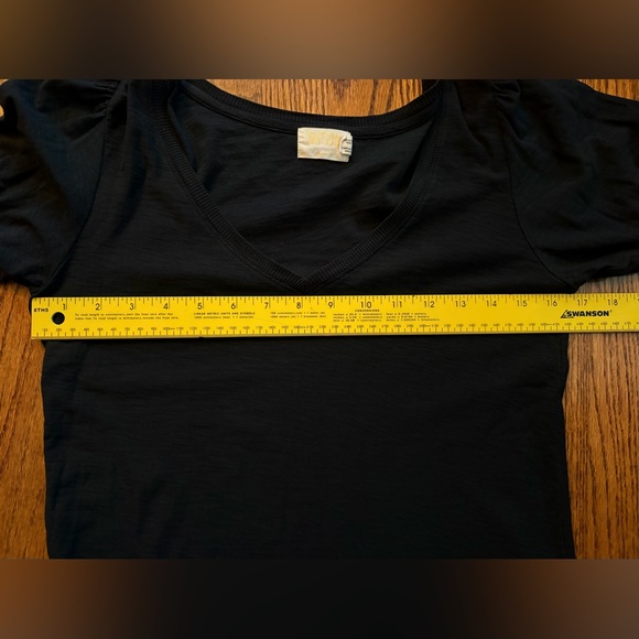 Nation LTD 100% Pima Cotton V-Neck Lilith Long Sleeve Black Top - Small - Picture 7 of 7